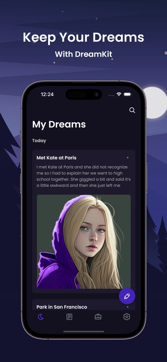 dreamkit_app's tweet image. Try DreamKit: Dream Journal App. 
Interpret your dreams with GPT-3 AI.
Visualize your dreams with AI Art.

No Ads, No sign-up required, 100% free.

iOS: shorturl.at/agxS4
Android: shorturl.at/bnqFW

#dream #dreamjournal #dreaminterpretation #luciddreaming #luciddream