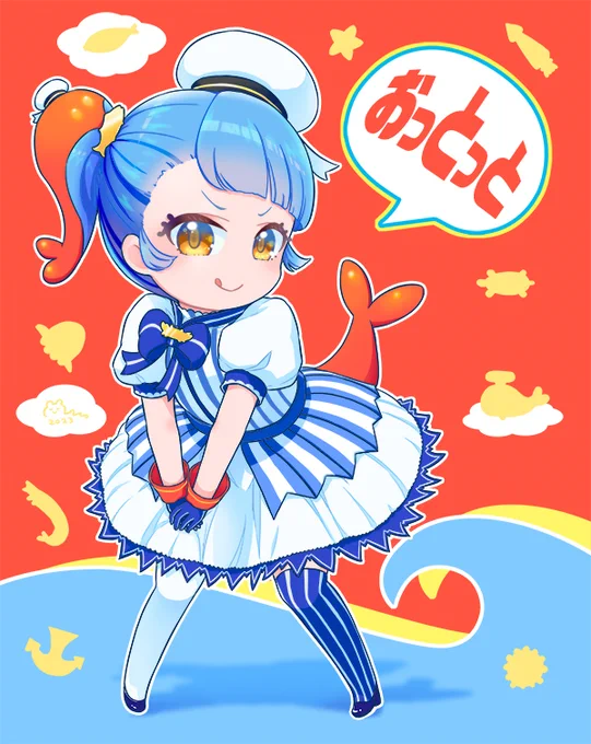 『おっとっと』色々な形があってカワイイですね #お菓子ちゃん  ( #銘菓ちゃん ) #お菓子擬人化 