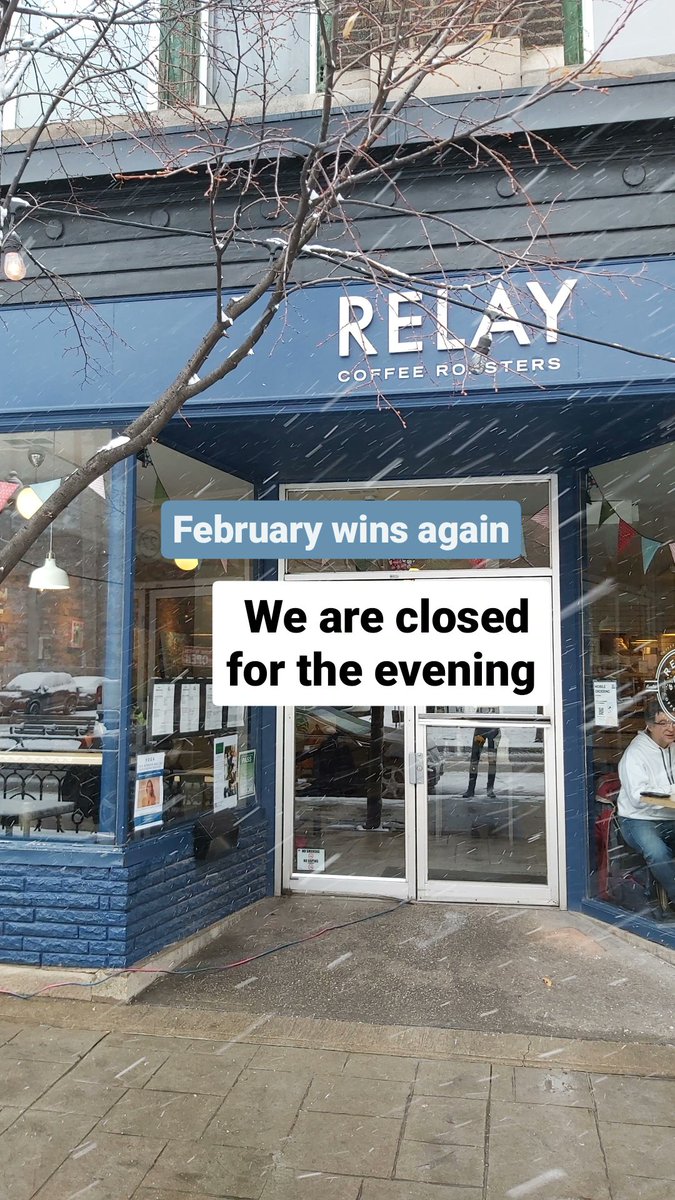 We are closed this evening ❄ See you tomorrow Hamilton! #relaykingwilliam #relaycoffee