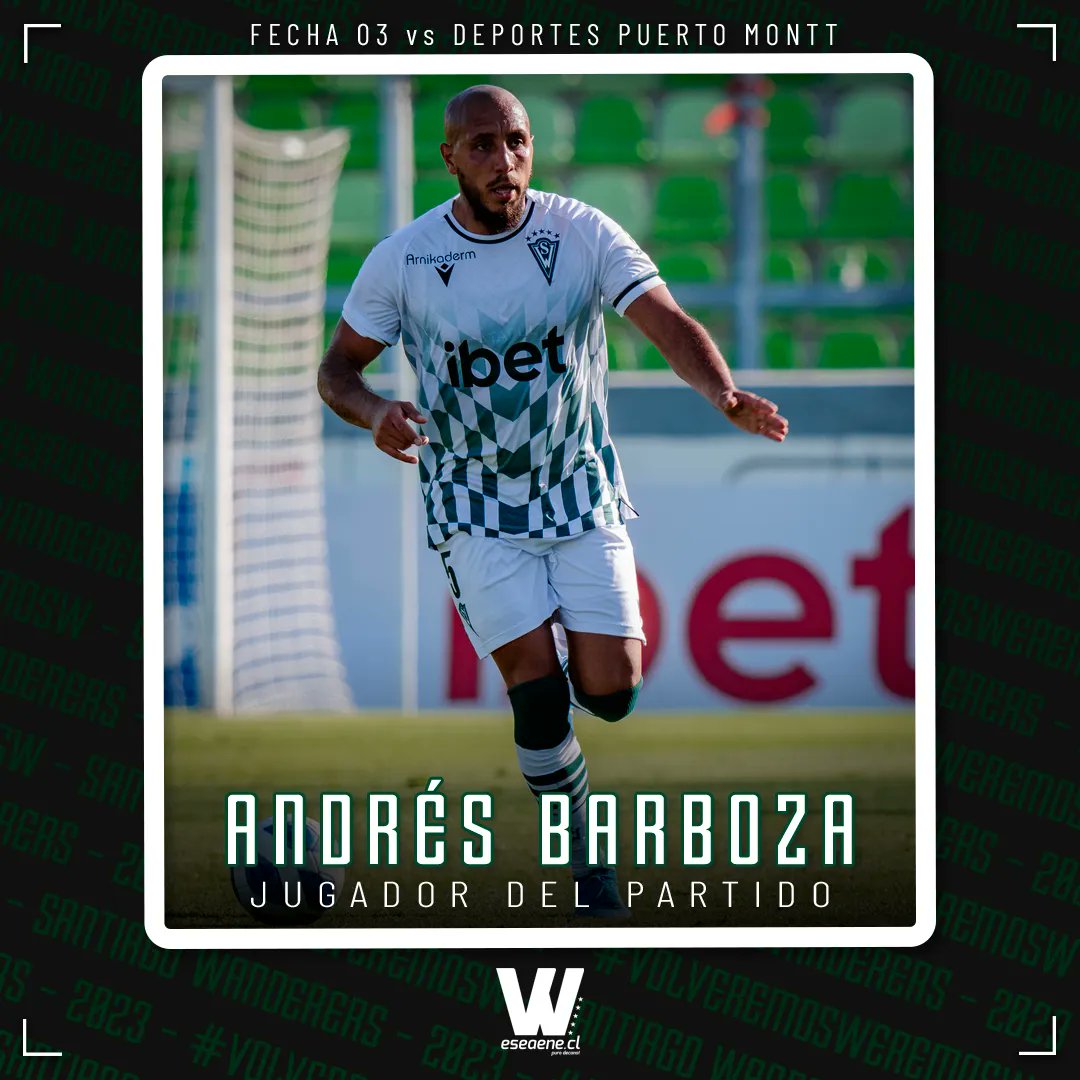 eseaenecl's tweet photo. El defensor Andrés Barboza 🇺🇾💥 fue elegido por ustedes como el mejor jugador 🏅 del triunfo de Santiago Wanderers de Valparaíso sobre Deportes Puerto Montt por la fecha 3 del Ascenso 2023 |SW 3-1 DPM| #SWvsDPM #VolveremoSW #SW2023. https://t.co/15Zm3JF3VN