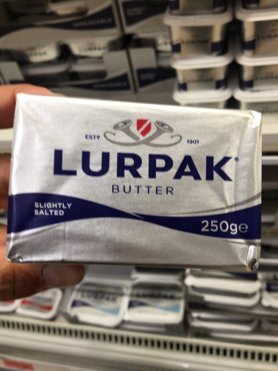 insideeat's tweet image. Although they may appear similar initially, these products have different ingredients.
The spreadable Lurpak contains 52% butter and 26% rapeseed oil, while the other Lurpak product contains 80% butter. Both products are vegetarian and priced almost the same!
@Lurpak
