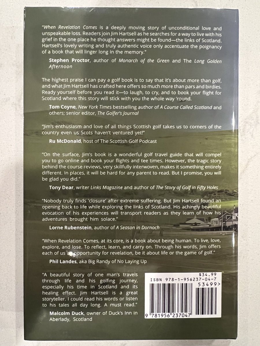 Today is a great day! I finally got my signed copy of “When Revelation Comes” by @JimHHartsell Thank you Jim! 🙏🏼❤️@HolesForeHope_ @ctmascaro @JayDelsing @firepitstories @GolfersJournal @scotgolfcoast @OUTPOSTCLUB @NoLayingUp @MinnesotaPGA @mglbill