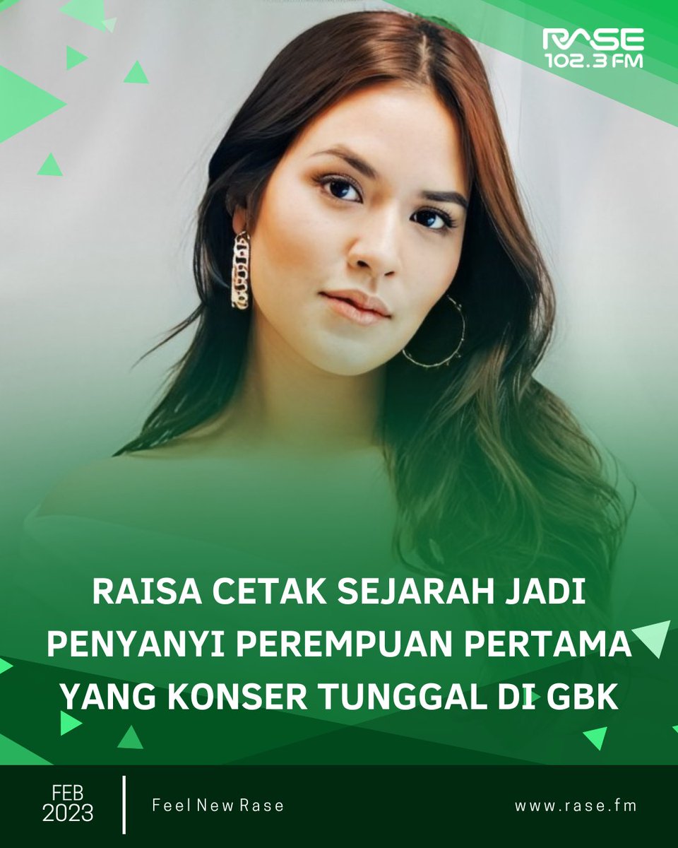 Penyanyi Raisa Andriana resmi mencetak sejarah baru di industri musik Indonesia.

Penyanyi Raisa tampil pada konser bertajuk Raisa Live in Concert di Stadion Utama Gelora Bung Karno (SUGBK)