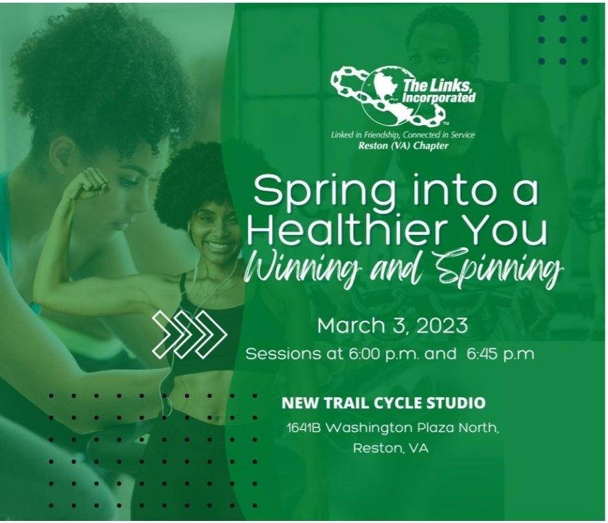 Spring into a Healthier You: Winning and Spinning is a great way to jump-start healthy living goals and help us raise money to support community programming!  Join us on March 3, at 6:00 p.m. at New Trail Cycle Studio in Reston, VA

#restonlinkshhs #winningandspinning