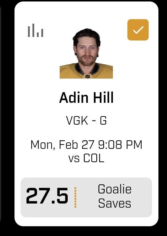 PropsWizard's tweet image. Gunna take this over now, books have it 28.5. Tbh Im not gaga over it but it's a good enough lean and want exposure before bump #PrizePicks #NHL