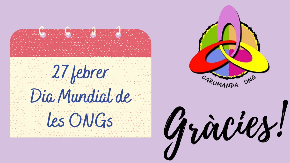 Avui es commemora el #DiaMundialDeLasONG i ho celebrem amb totes les delegacions de <a href="/ONGdCarumanda/">ONGd Carumanda</a> , <a href="/carumanda_gava/">Carumanda Gavà</a> <a href="/Carumanda_Mad/">Carumanda Madrid</a> <a href="/CarumandaBurgos/">Carumanda Burgos</a>