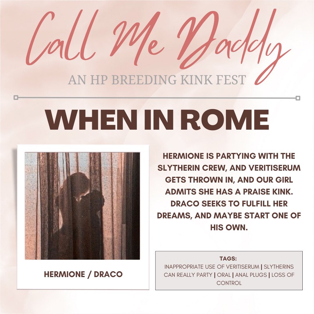 February 27 — Reveal day 13

✨ When In Rome ✨

Pairing: Hermione/Draco
Words: 4,110

🔗 archiveofourown.org/works/45057532