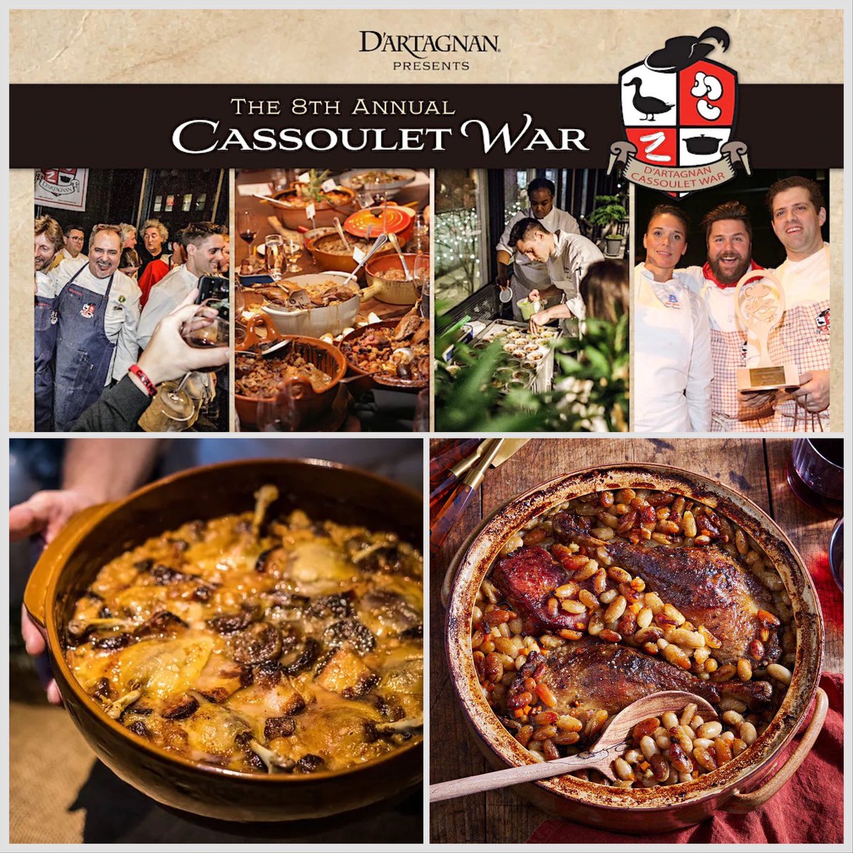 eterra_kitchen's tweet photo. We are Going! Tonight @dartagnanfoods - 8th Cassoulet War.
Taking place Mon, Feb 27; @dartagnan - 8th Cassoulet War in NYC.
#cassoulet #cassouletwar #dartagnanfoods #amazingfood #nycevent #nycparty #eaternyc #nyceats #epicfood #nyccommercialkitchen #forchefs #eterrakitchen https://t.co/Kltab1aXPs