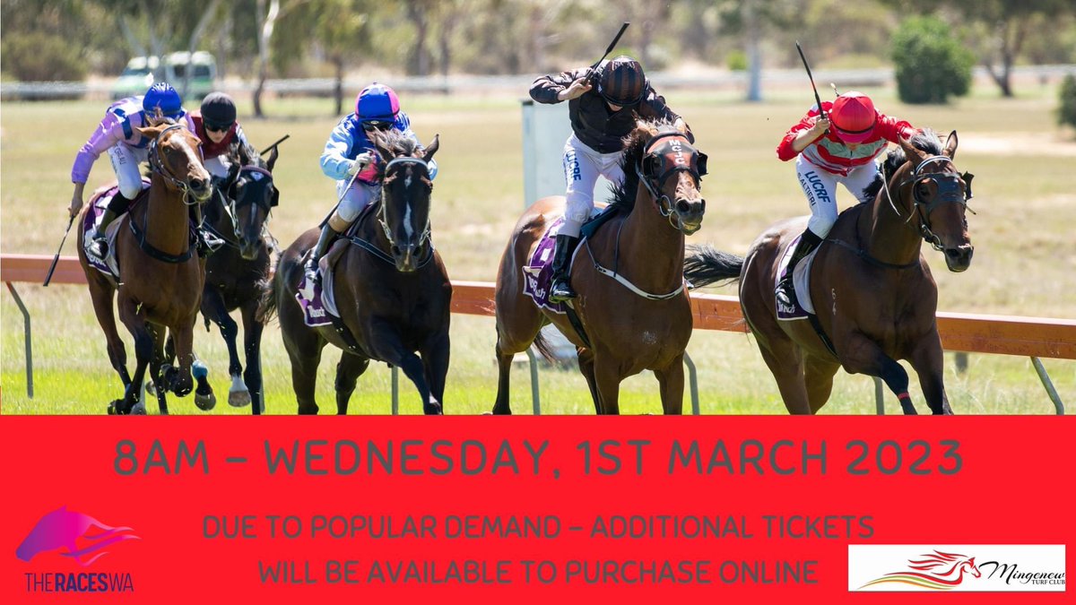 DON'T MISS OUT!

SET YOUR ALARMS!

Additional Tickets going on sale Wednesday, 1st March at 8am

eventbrite.com.au/e/2023-mingene…

LIMITED gate sales available on the day!