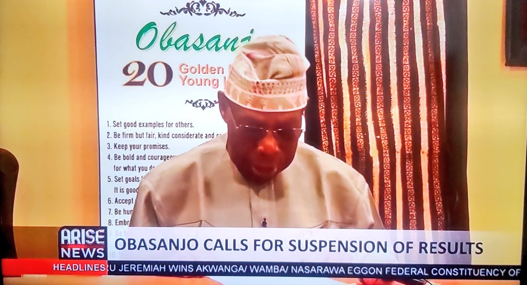 Fmr Pres. Olusegun Obasanjo addressed Nigeria LIVE  and provided the clearest path out of this jungle, but President Buhari no send our papa. Yet, they want to smuggle in another withered hand to lead us to hell. Hell NO!👎🏽

#nigeriadecides2023
#NigerianElections2023