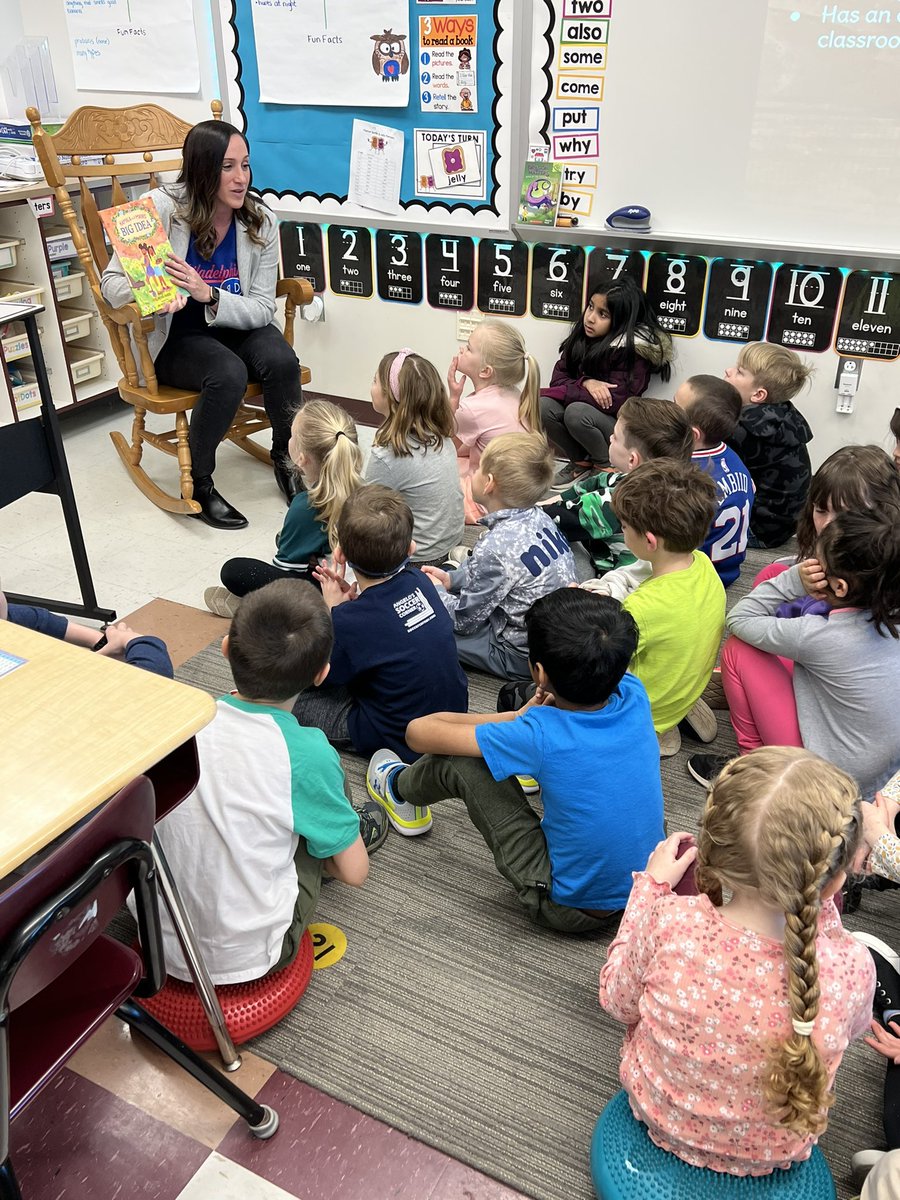 Kicking off #ReadAcrossAmerica2023 with @MrsLeachGVSD as our mystery reader! 📚