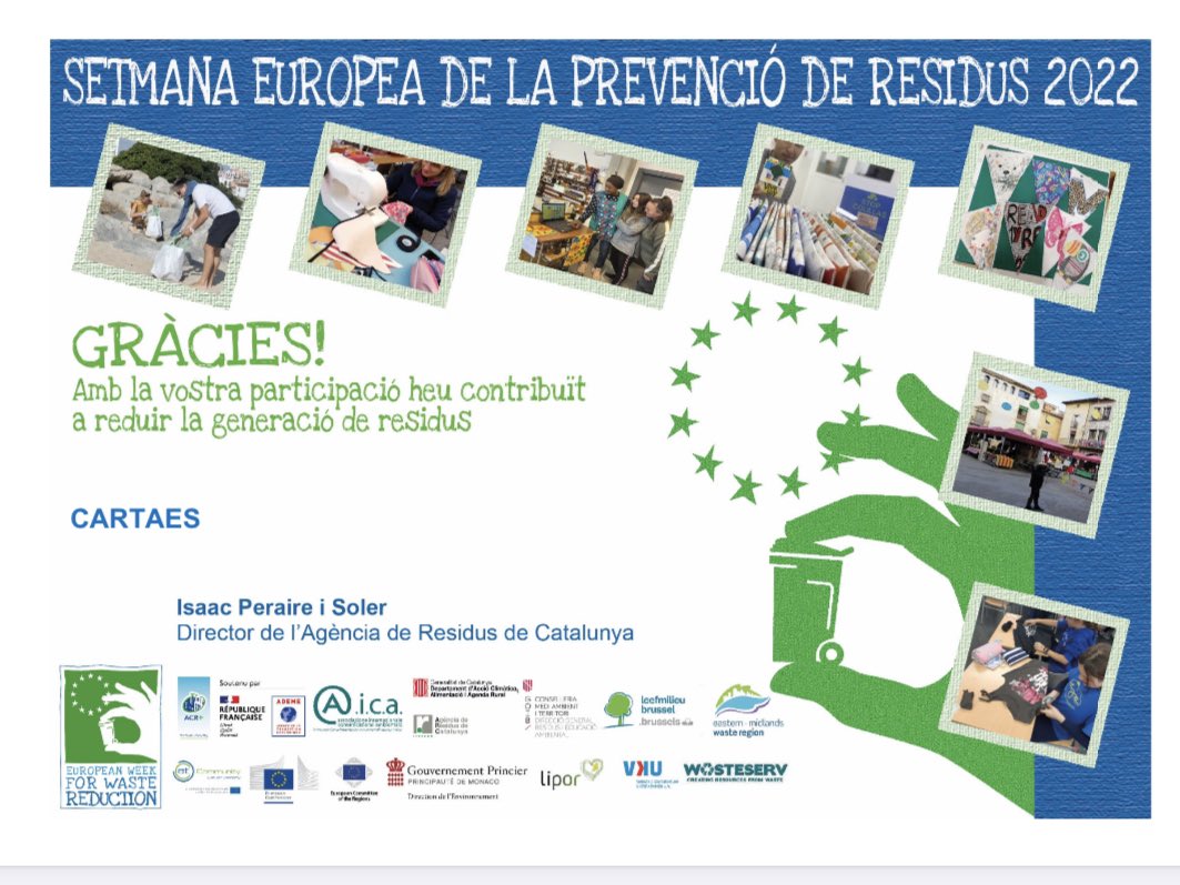 Cartaes2's tweet photo. ‼️ Contentes de rebre el diploma per la nostra participació a la Setmana Europea de la Prevenció de Residus! 👏🙂
.
Gràcies a tothom qui fa possible el projecte de Cartaes 🫶
.
#reducereuserecylce #economiacircular #mueblesvintage #muebles #restaura #upcycling #ewwrcat https://t.co/vUyn5lcs8S