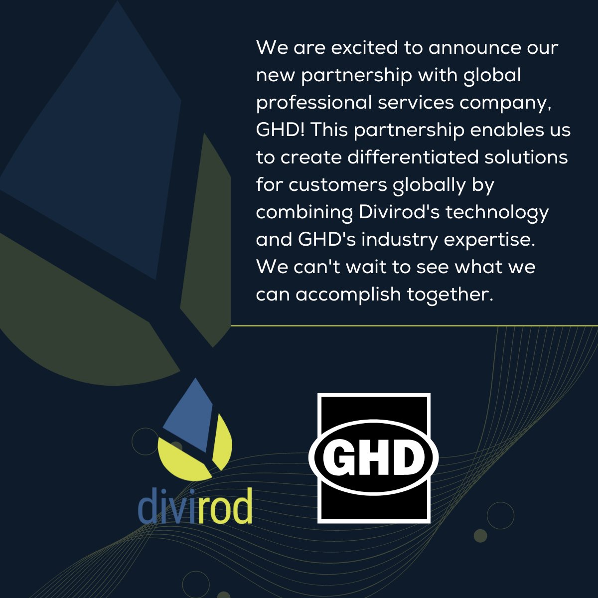 divirod's tweet photo. GHD and Divirod Inc. are partnering to manage global #waterrisks!
Full article here: https://t.co/f1G0wk1EBi #waterdatasimplified #climatetech #weathertech #waterdata #watertechnology #Dataanalytics https://t.co/QPTXGMkxST
