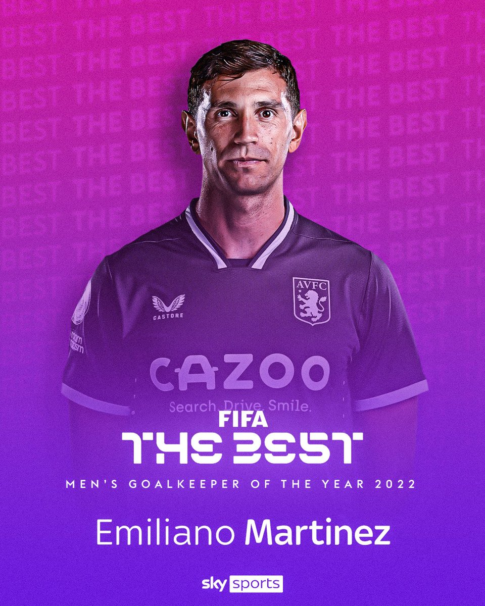 SkySportsNews's tweet photo. Emiliano Martinez has been named FIFA's The Best Men's Goalkeeper! 🏆🚫 https://t.co/xgpktGUP3A