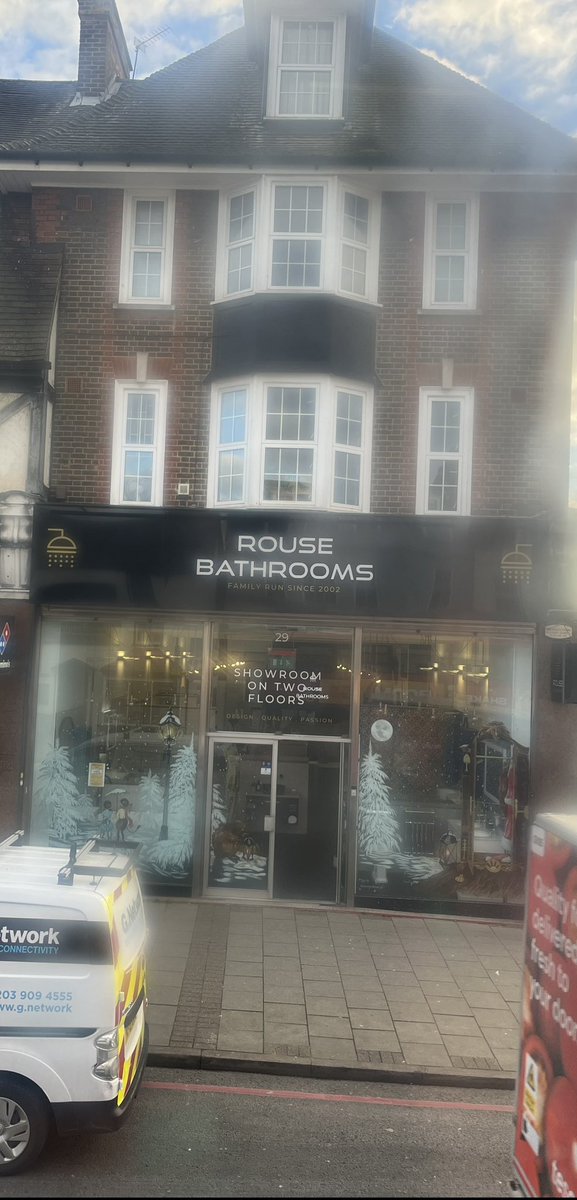 london_cornish's tweet photo. Looks like Peter and Christina Rouse have gone from kitchens to bathrooms and set up shop in West Wickham (excuse the cloudy bus windows). @dadwroteaporno @FlintstoneRocky https://t.co/V85kVSt0rh
