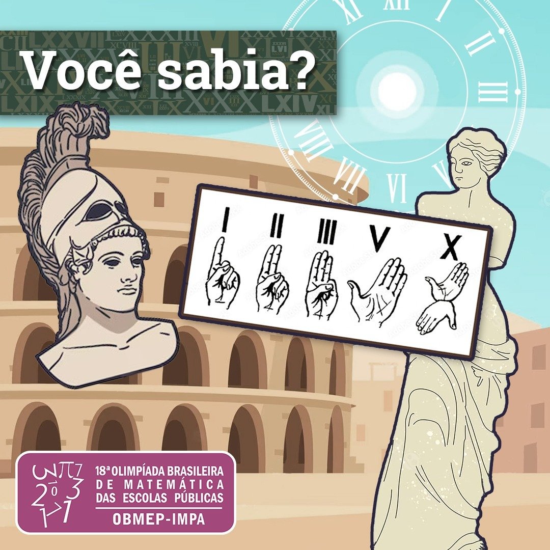 obmep_oficial's tweet photo. 💡 Você sabia que os algarismos romanos têm apenas 7 letras diferentes que formam todo o sistema numérico?🤔 São elas: I, V, X, L, C, D e M.  No livro “50 ideias de Matemática que você precisa conhecer” + https://t.co/TGcTZ7opsn