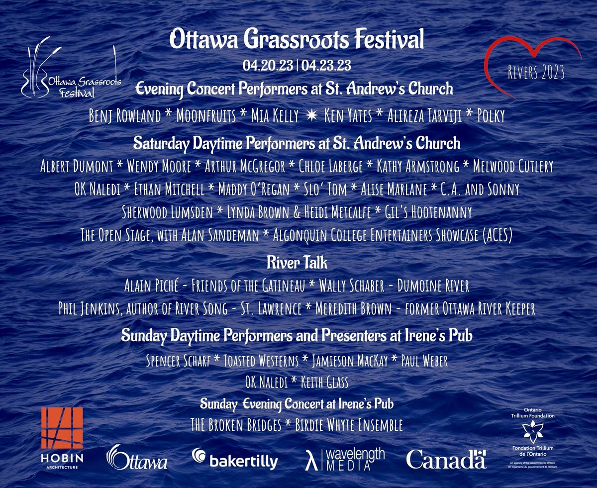 🌱@OttGrassroots #ogf2023 is🔥

🎟️ottawagrassrootsfestival.com/tickets

#ottawa #beautifulmusic #supportlocal #fortheloveoflive #ottawalife