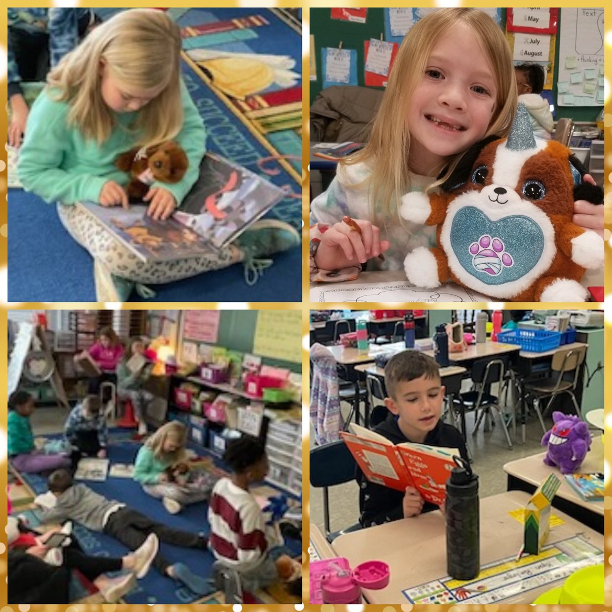 chapelhilles's tweet photo. We were Wild About Reading today with our stuffed animals and Animal Print Clothing! #ReadAcrossAmericaSpiritWeek @NancyWenzl @JulieMintiens https://t.co/OQMWbP8IWf