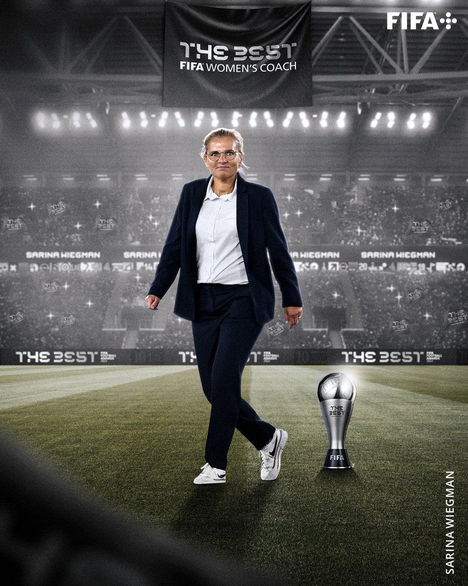 FIFAWWC's tweet photo. 🚨 Sarina Wiegman has won #TheBest FIFA Women's Coach 2022! https://t.co/s8mexAM3xq