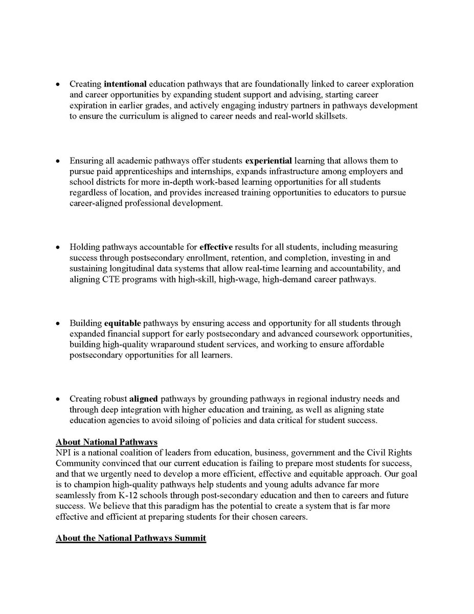 Today, National Pathways Initiative unveils groundbreaking policy agenda with the support of dozens of top education leaders. Visit nationalpathwaysinitiative.org for more information.

#education #leaders #policy
