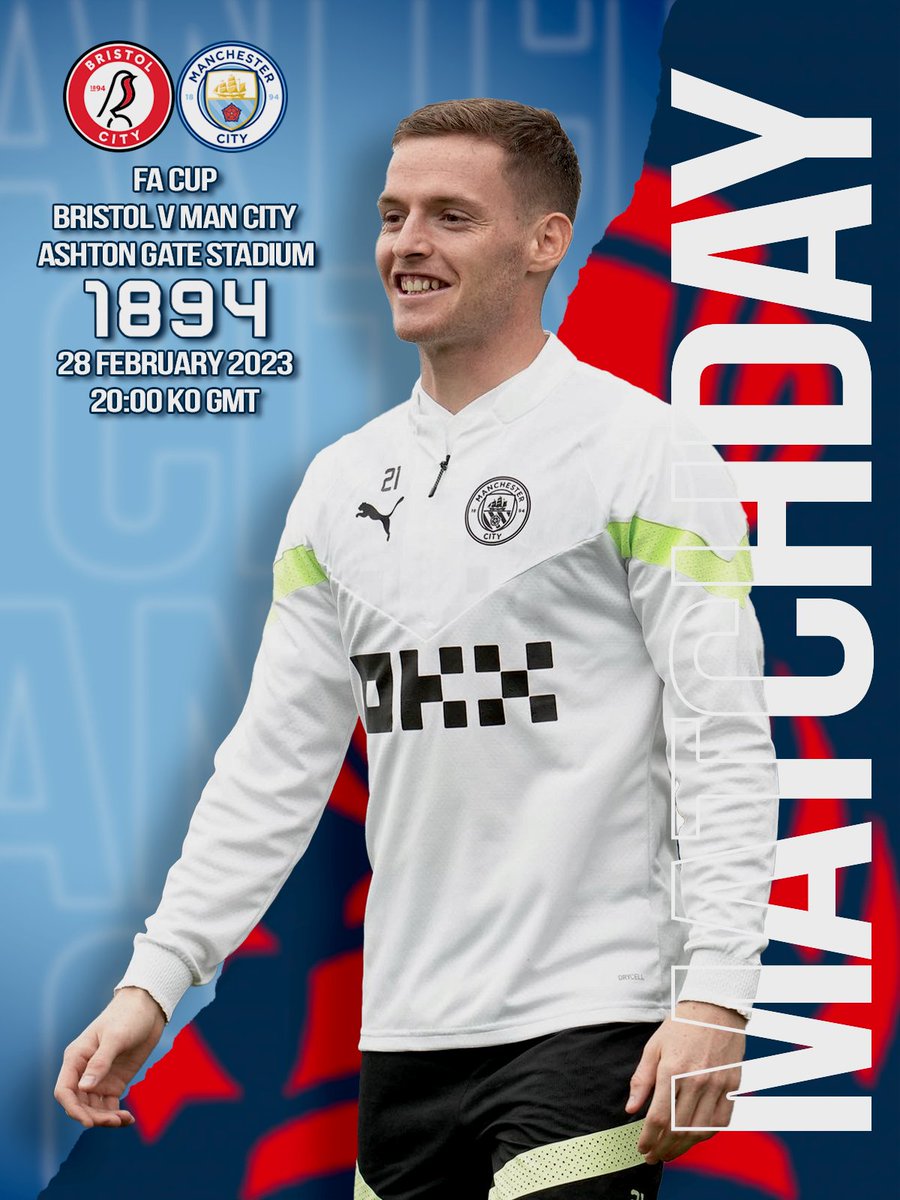 _the1894's tweet photo. It's Matchday!

🏆 @EmiratesFACup 
🕒 20:00 KO GMT
🏟️ Ashton Gate Stadium
🆚 @BristolCity 
📺 ITV

#ManCity | #BRIMCI | #FACup https://t.co/ConWaFtjxX