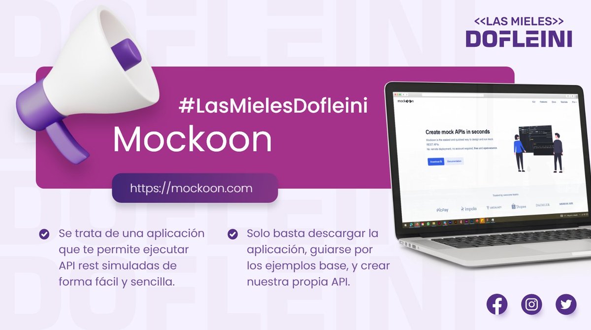 DofleiniS's tweet photo. #LasMielesDofleini de este lunes vienen con una sugerencia: utiliza Mockoon, una plataforma de código abierto creada específicamente para construir API simuladas con eficiencia.
#mipymescubanas #cuba2023 #softwarecubano #softwaredeveloper https://t.co/BfmQvIx5r2