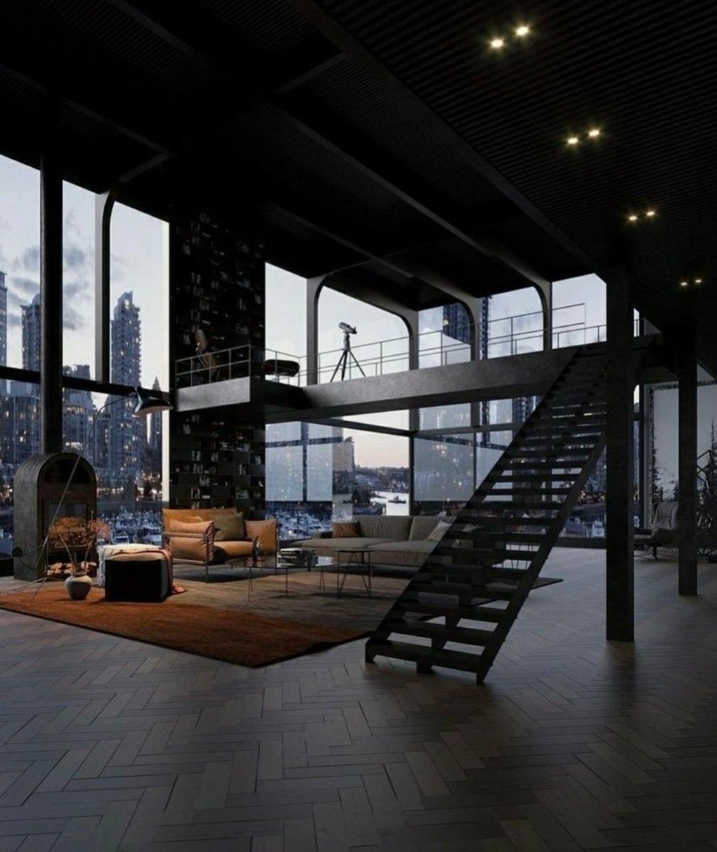 InterioorDesign's tweet photo. Obsessed with this loft apartment https://t.co/FnMB8N60iu