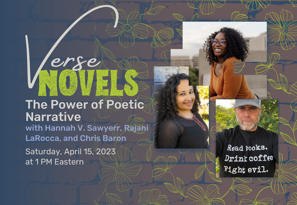 ConfusedNarwhal's tweet photo. Join us to talk about Novels in Verse! So excited to be moderating this convo with these amazing verse novelists! @HannSawyerr @baronchrisbaron and @rajanilarocca 

@SCBWI_MD_DE_WV 

https://t.co/kX7xUpOms5 https://t.co/LgglA5ihq7