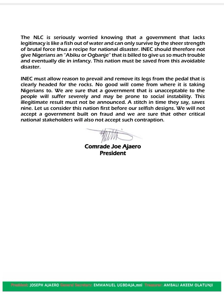 BUILD GOVERNMENT ON SOVEREIGN WILL - NLC