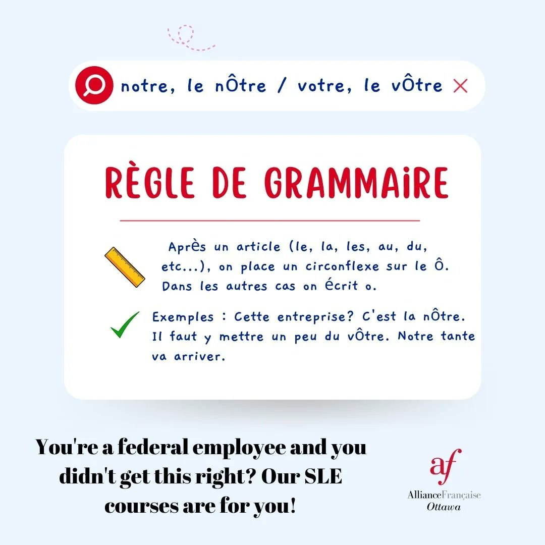 You're a federal employee and you didn't get this right? Our SLE Preparation courses are for you! We offer a review of the most essential grammar rules required to pass the Canadian Public Service tests at the C level. 

Register now : buff.ly/3m9vZ4K
