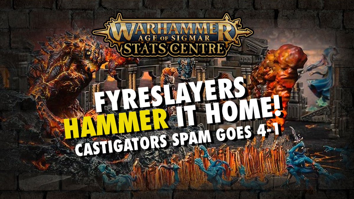 HonestWargamer's tweet photo. Fyreslayers take home the (Aether)gold!

The weekends #AOS Competitive Stats are fiery... 

...plus some Madlad went 4-1 with #Castigator Spam.

Youtube: https://t.co/xjbTQjBvct

Soundcloud: https://t.co/uOFiMwLO4n

#warhammercommunity #ageofsigmar #warhammer #stats https://t.co/lIOuvEpG6K