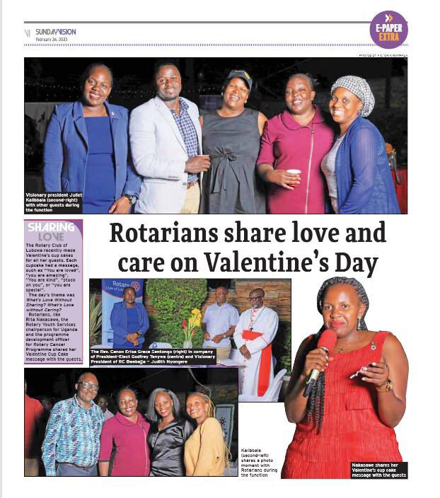 #caringissharing @LubowaRotary shares Love in this month of love and peace! @LubowaRotary featured in the Sunday Vision, E-Paper @newvisionwire