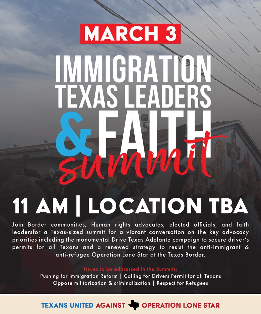 Please consider joining us this upcoming March 3, 2023, in #Austin, #Texas, for a vibrant conversation on compassion, #humanity, and family values. Together, we are capable of driving the change our communities deserve.
#EndOperationLoneStar @RITATexas