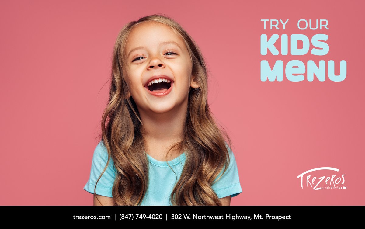 We know you don’t want to cook tonight!
We’ve got you covered
with kid-friendly meals,
all $7 or less.
Choose from:
Cheese Pizza + Fries
Mac N Cheese
Spaghetti and Meatball
Cheeseburger + Fries
and more!
-
trezeros.com
-
#KidsMenu #local #Chicago