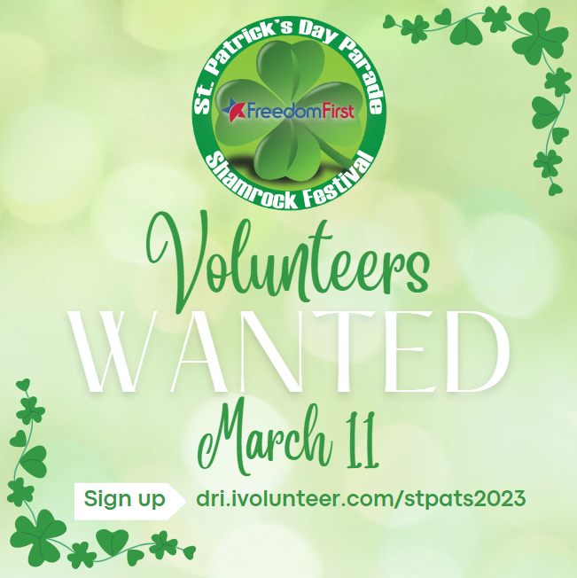DowntownRoanoke's tweet photo. We're looking for volunteers to assist with the Freedom First St. Patrick's Day Parade &amp; Shamrock Festival.☘️We want the best beer pourers Roanoke has to offer🍺
Sign up at https://t.co/jYnStQHTFw
Event details are available at https://t.co/TKtKLnxcGt
#roanokeva https://t.co/TSZoSnX56p