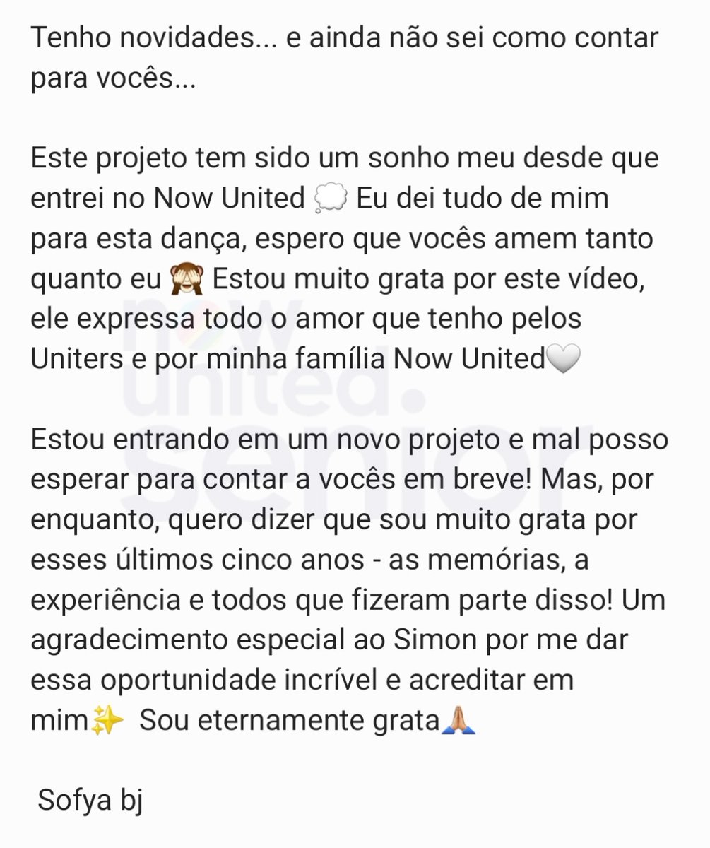 nowunitedsenior's tweet photo. 🚨 FOI SOLO?! De acordo com a última postagem da Sofya no IG, ela está "entrando em um novo projeto". Sofya também agradeceu pelos últimos cinco anos, pelas "memórias, a experiência e todos que fizeram parte disso". 

Confiram a legenda do post traduzida abaixo: https://t.co/2ZGaUZ06Gk