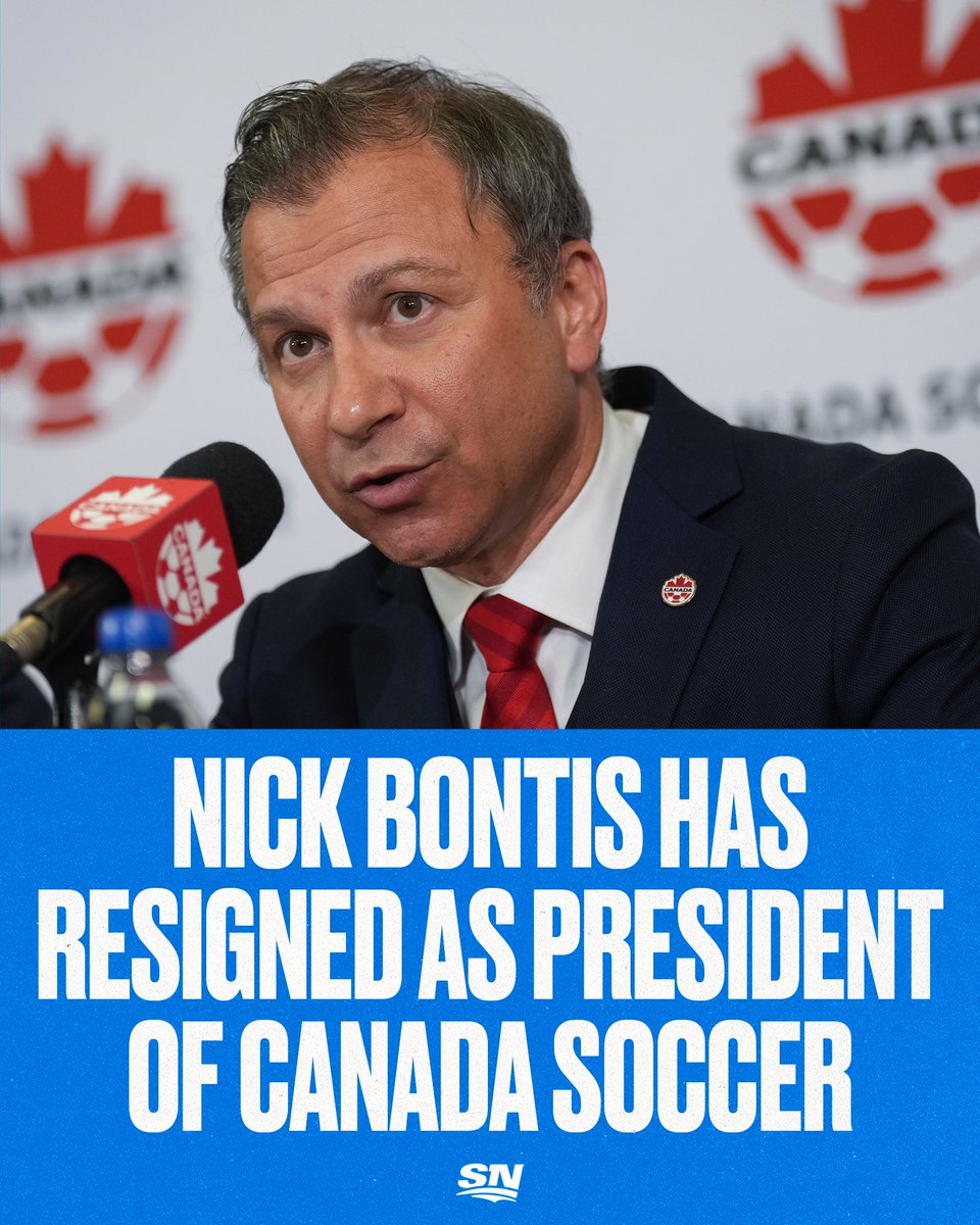 Canada Soccer president Nick Bontis has announced that he is resigning, effective immediately.
