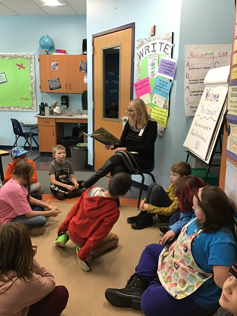 Katy and I reading to students to kick off Read Across America Week.