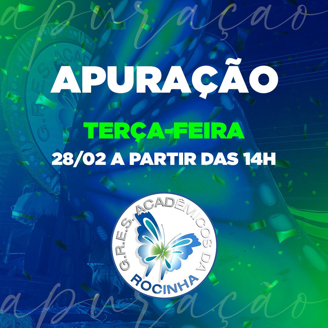 gresarocinha's tweet photo. Tá chegando a hora, Rocinha! 🇸🇱
Amanhã, a partir das 14h, vamos conhecer quais escolas serão as grandes campeãs da série prata. Cruzem os dedos 🤞🏾e fiquem na torcida pois juntos #somosum🦋 !+ https://t.co/Q0jtHW1JCn