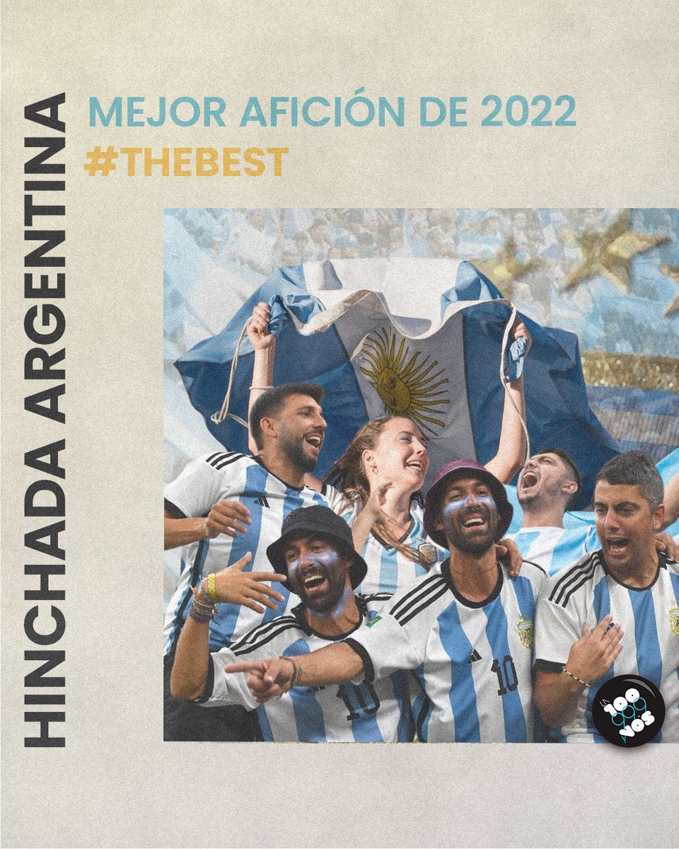 la100fm's tweet photo. "MUCHACHOS..." 
La hinchada argentina se quedó con el premio #TheBest a la Mejor Afición de 2022. https://t.co/FCpu0OjGrl