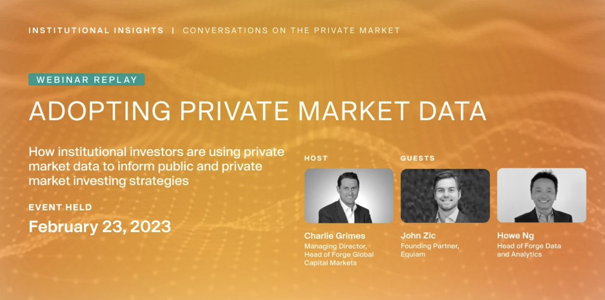 Hear John Zic speak about the evolution of EQUIAM, investment thesis, fundraising and the increasing role of private secondaries in the alternative sleeve of an investment portfolio.

spaces.hightail.com/receive/2OZA1h…