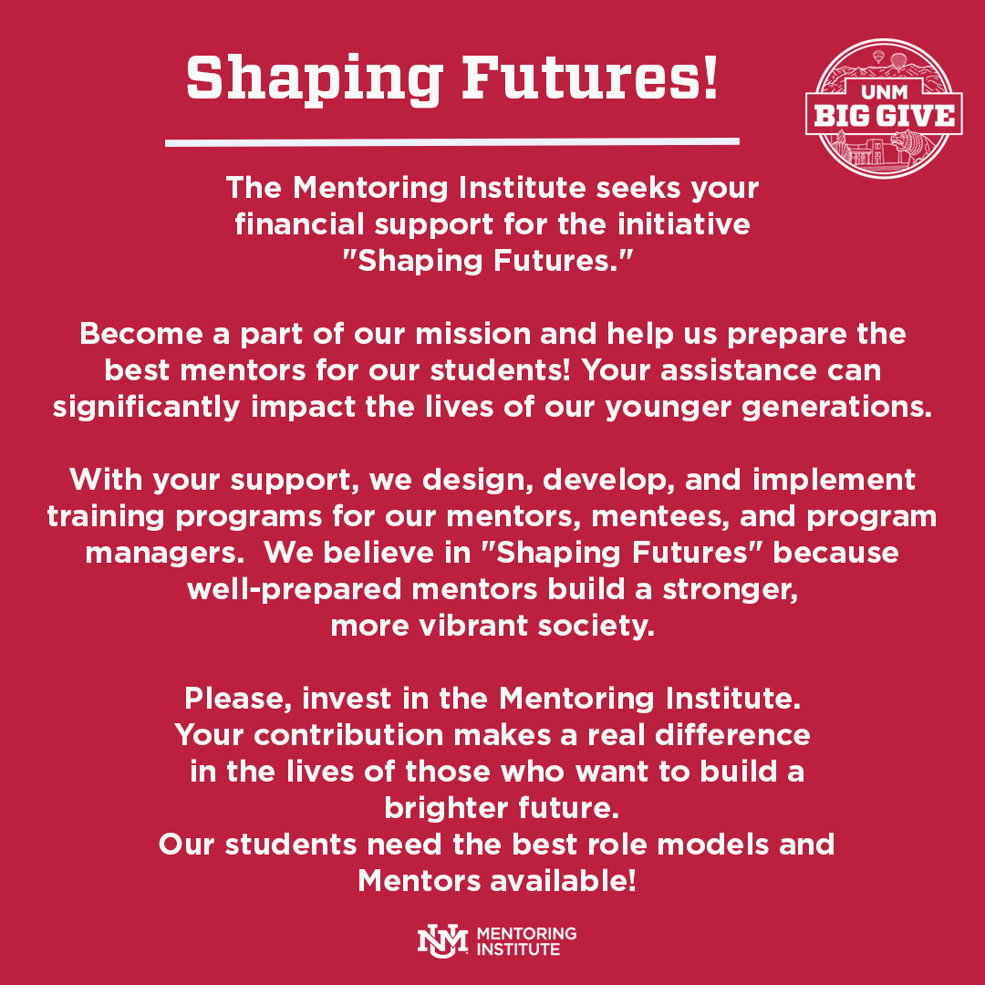 Support our initiative!

Use this link to donate to the Mentoring Institute.
unmbiggive.unmfund.org/s/1959/22/inte…

#UNMBigGive #unm #GoLobos