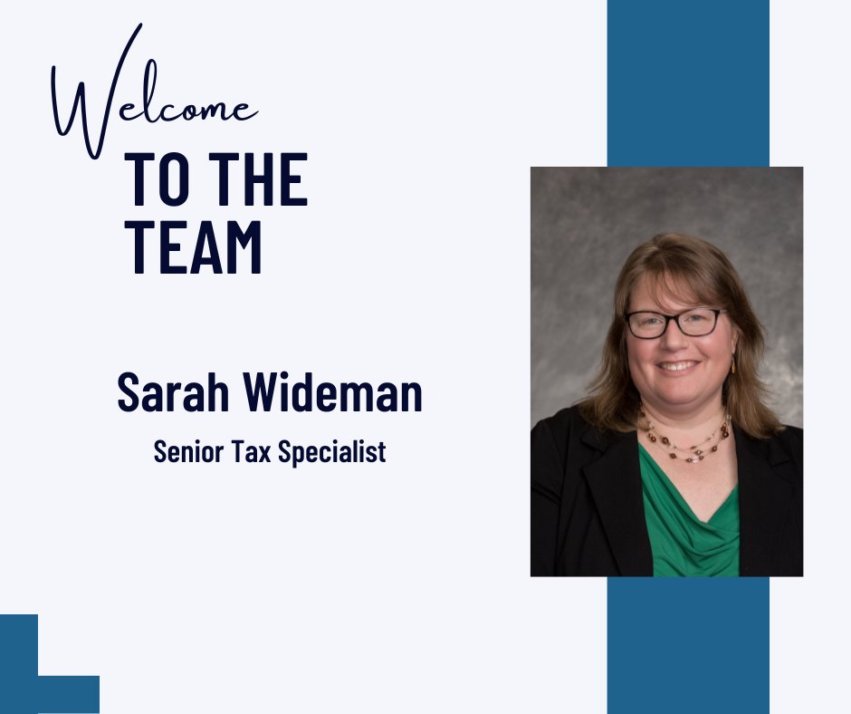 TeamDeJoy's tweet photo. Meet the newest addition to #TeamDKB, Sarah Wideman. Sarah is a Senior Tax Specialist in DKB's Personal Tax Practice. Sarah brings 23 years of experience including working with small businesses and high-net-worth individuals.  We're so happy you joined us! #NewHireSpotlight https://t.co/6eEf1hpI82
