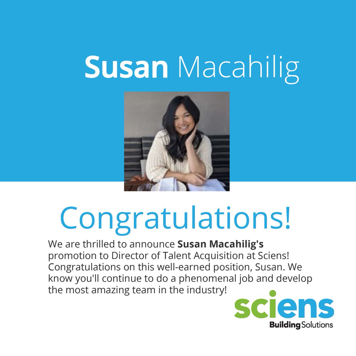 SciensSciens's tweet image. Congratulations, Susan!
#sciensproud #promotewithin #talentacquisition #talentacquisitiondirector
