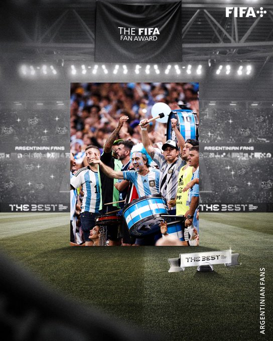 GOAL_ID's tweet photo. SELAMAT! 🎖

Fans Argentina terpilih sebagai Penggemar Terbaik FIFA 2022! 🥁 🇦🇷

#TheBest https://t.co/rnOA1COlFL