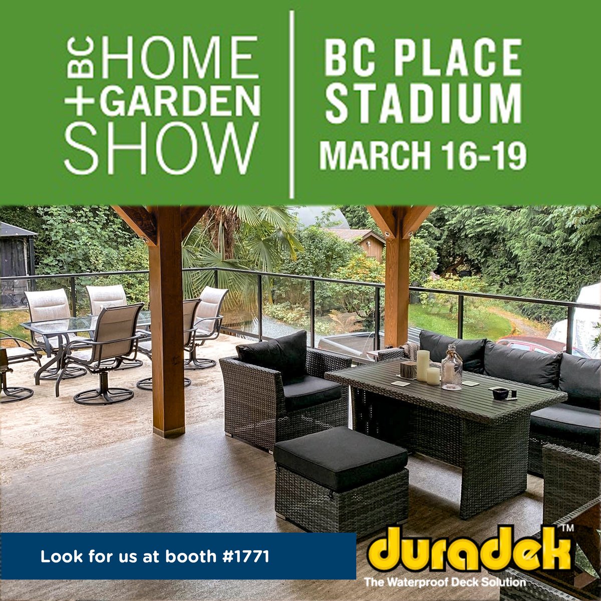 Duradekspert's tweet image. Visit Duradek experts at the BC Home &amp;amp; Garden Show on March 16-19th.  Check out the different colour options including our latest colours – Legacy Cottonwood &amp;amp; Mountain Quartz.
#vancouver #homeshow #homeimprovment #deckreno #duradek #homeupgrading #VANHomeShow #YVRHomeShow