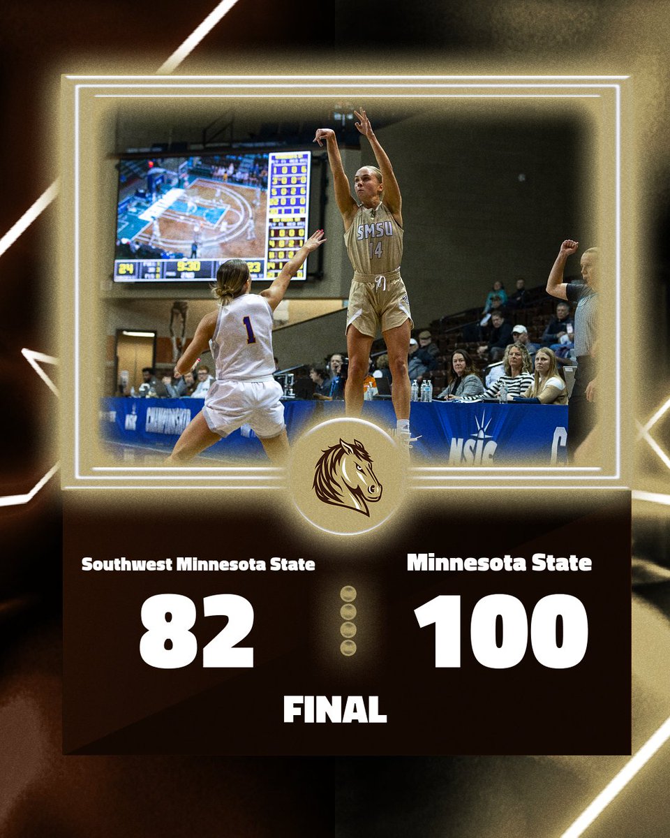 A magical season for the Mustangs comes to a close in the NSIC Semifinals. Mustangs close the season with 19 wins, tied for the most since 2002-03 and set a new program record with 264 three-pointers. Jenna Borchers concludes her SMSU career with 251 threes