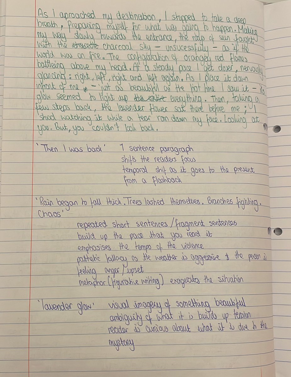 I trialled getting my year 11s to critically analyse their language and structure choices in the form of a commentary like A level. It’s already made a massive difference to their crafting choices. Loved reading their redrafts today. #writing