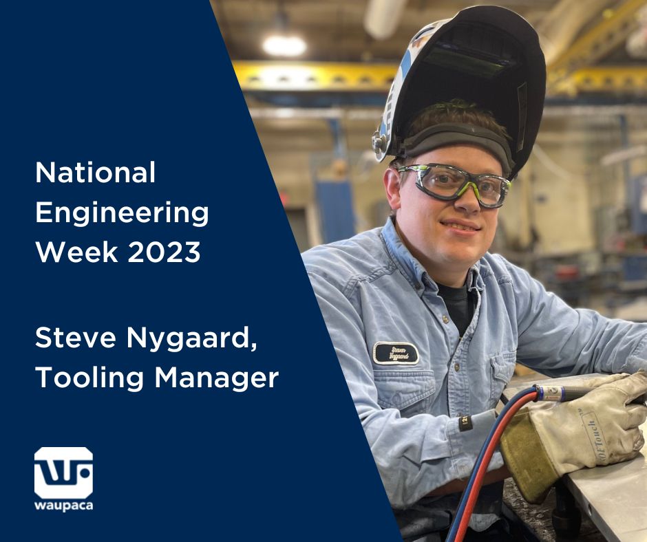 WaupacaFoundry's tweet image. #NationalEngineeringWeek2023 ended last week, but that won&apos;t stop us from spotlighting #ToolingEngineer Steve N, who has a front-row seat in advancing #foundry40 and #automation at @WaupacaFoundry. waupaca.co/3EIPCXw #engineering #SmartFoundry