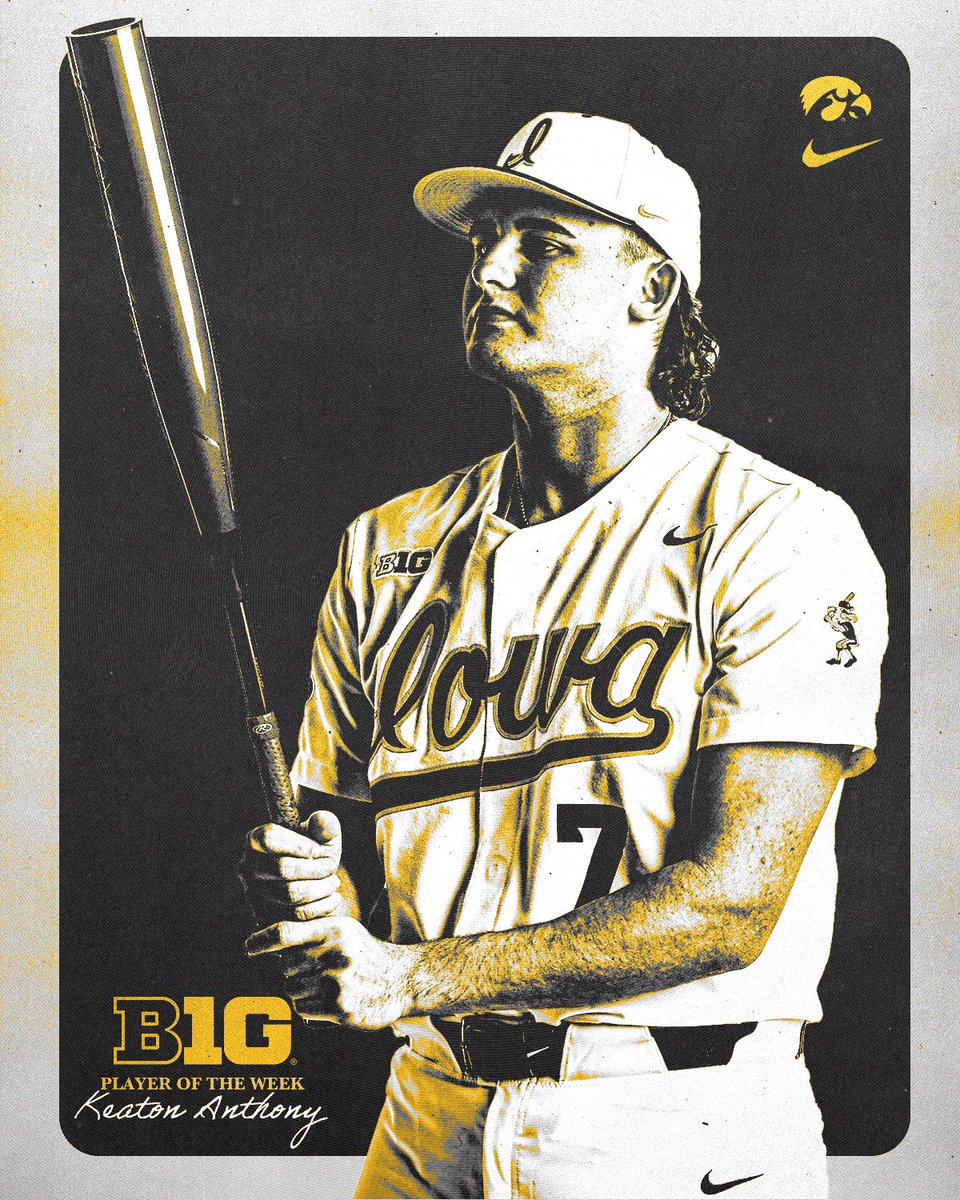 Iowa Baseball (@uibaseball) on Twitter photo ๐๐๐ ๐๐๐๐ โผ๏ธ
<a href="/keatonanthony05/">Keaton Anthony</a> is the Big Ten Player of the Week!
๐: bit.ly/3KI1Hjz
#Hawkeyes ๐๐๐ ๐๐๐๐ โผ๏ธ
<a href="/keatonanthony05/">Keaton Anthony</a> is the Big Ten Player of the Week!
๐: bit.ly/3KI1Hjz
#Hawkeyes